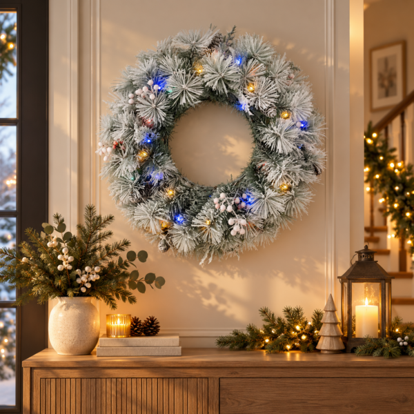 Snowfall Sparkle Christmas Wreath