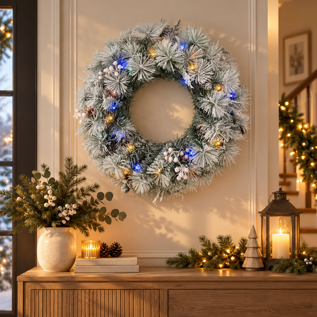 Snowfall Sparkle Christmas Wreath