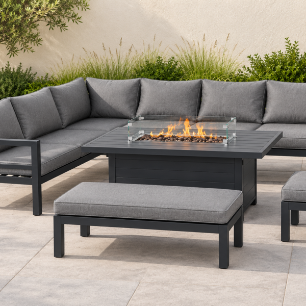 The Thatto Heath Eight-Seater Corner Firepit Garden Set