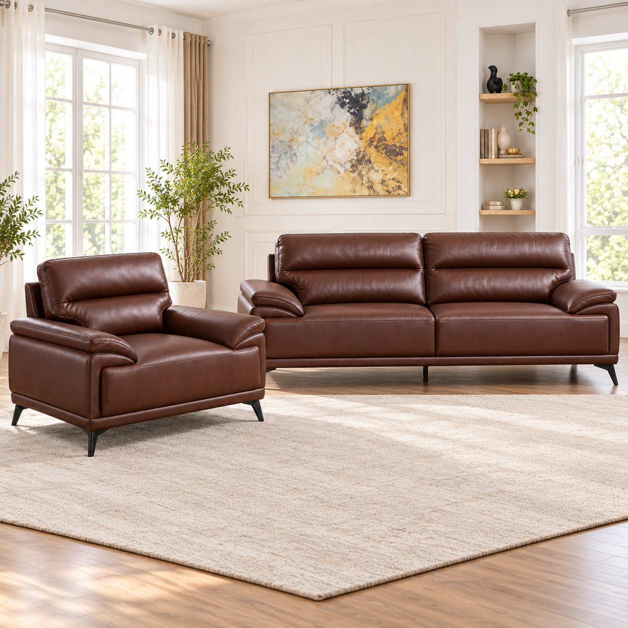 Arlo Leather Air Sofa Collection - 3+1