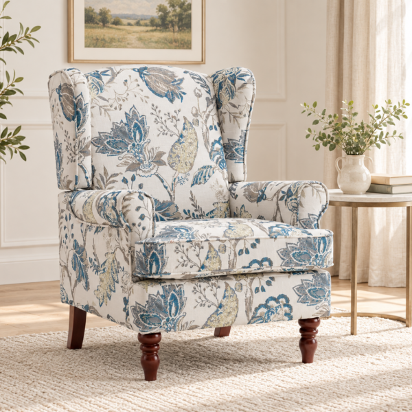 The Flora Floral Wingback Chair