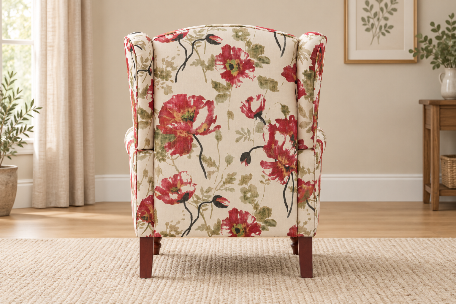 Poppy Floral Wingback Chair - Image 5