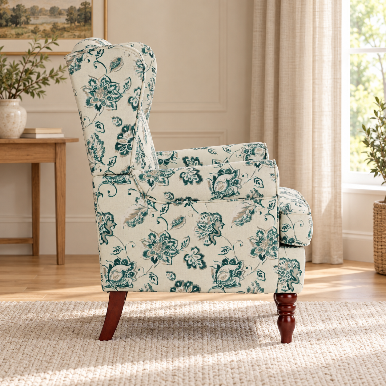 Teal Wingback Chair - Image 2