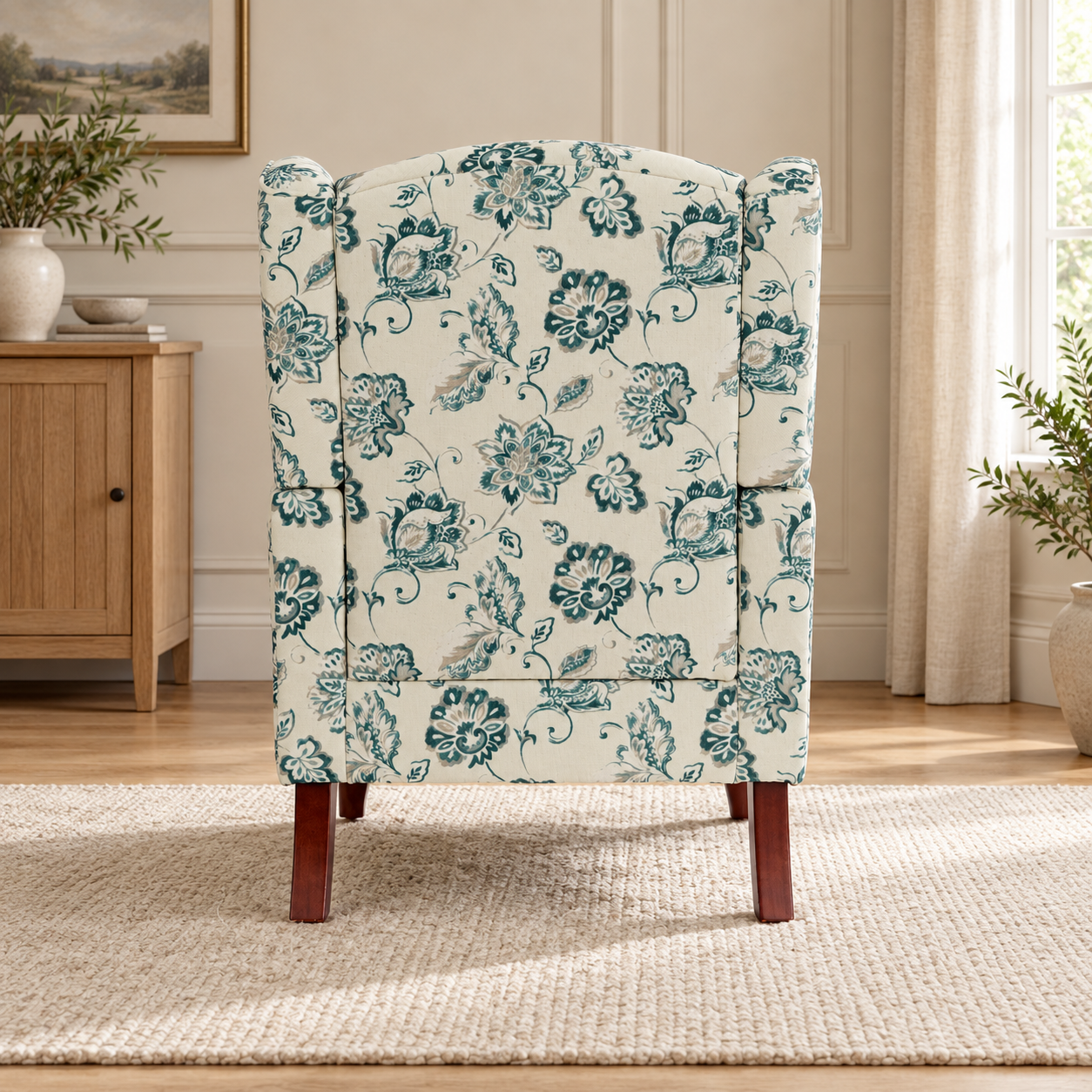 Teal Wingback Chair - Image 3