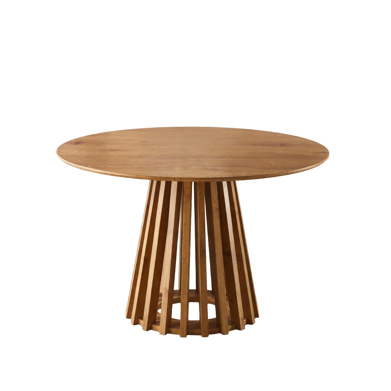 Kayci Round Oak Dining Table with 4 Emily Chairs - Grey - Image 3