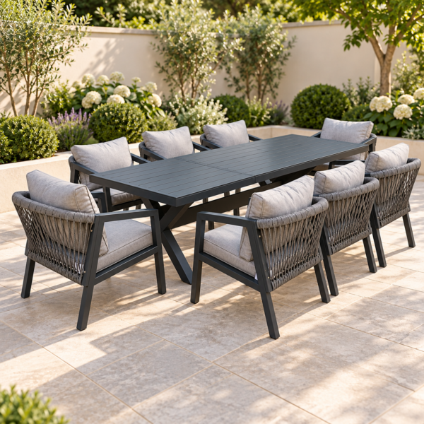 The Eccleston Aluminium Garden Dining Set – 8 Seater Extendable
