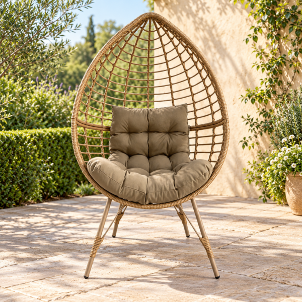 The Haresfinch Rattan Standing Egg Chair – Natural