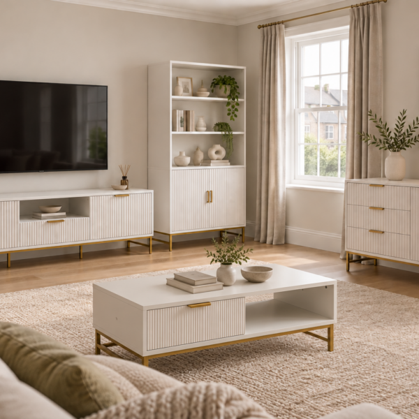 The Maddison White Fluted Living Room Range