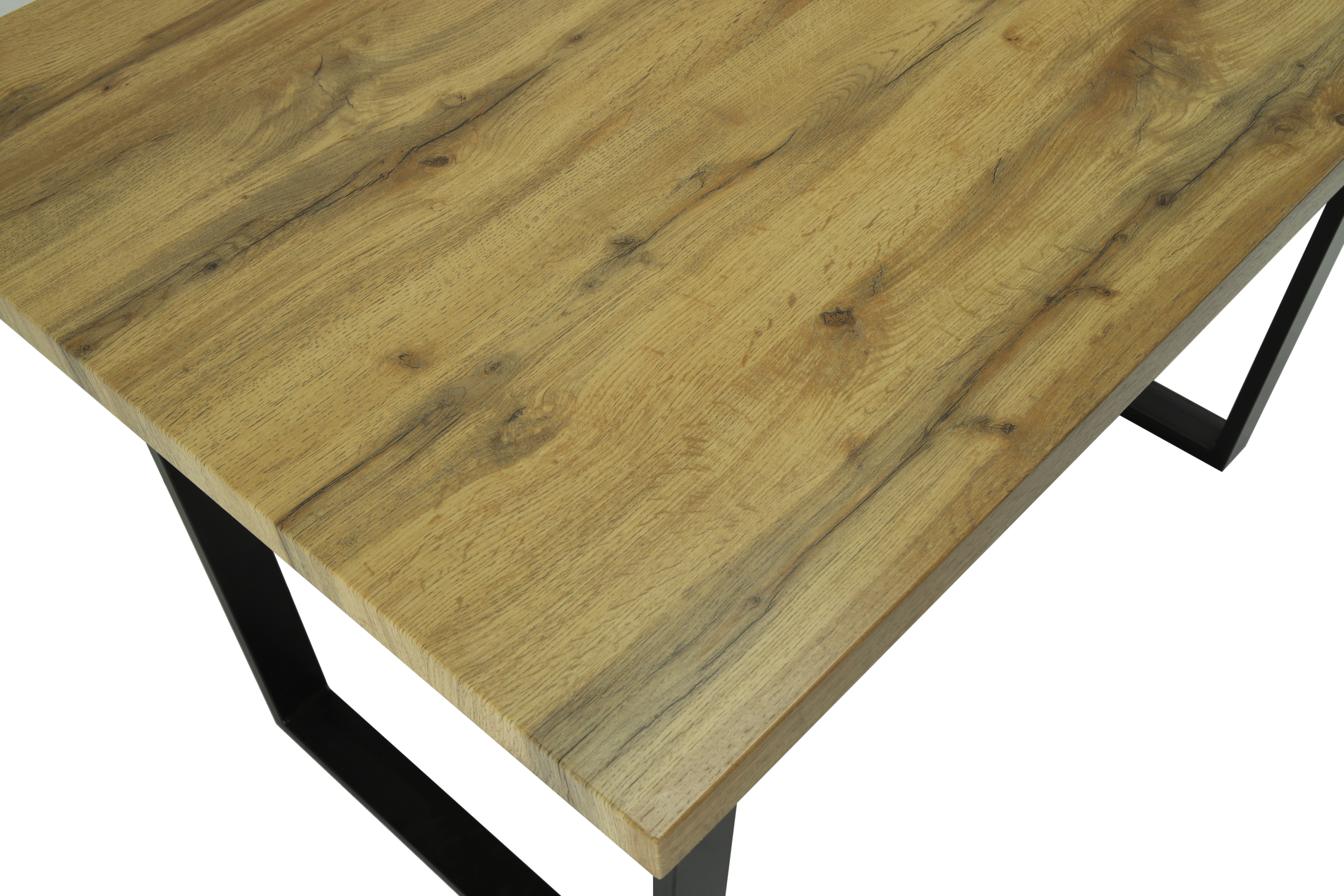 Margot Oak Dining Table with Industrial Black Legs - Image 5