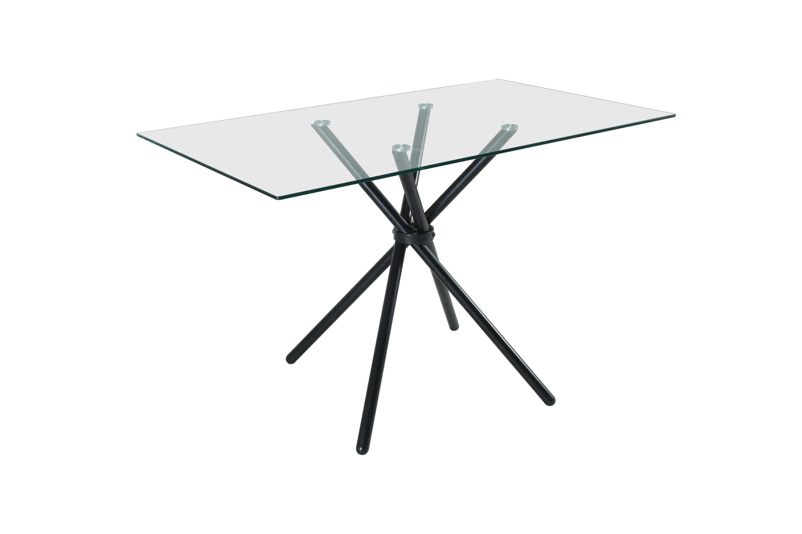 Skyla-Mae Rectangle Glass Dining Table with starburst black legs - Image 2