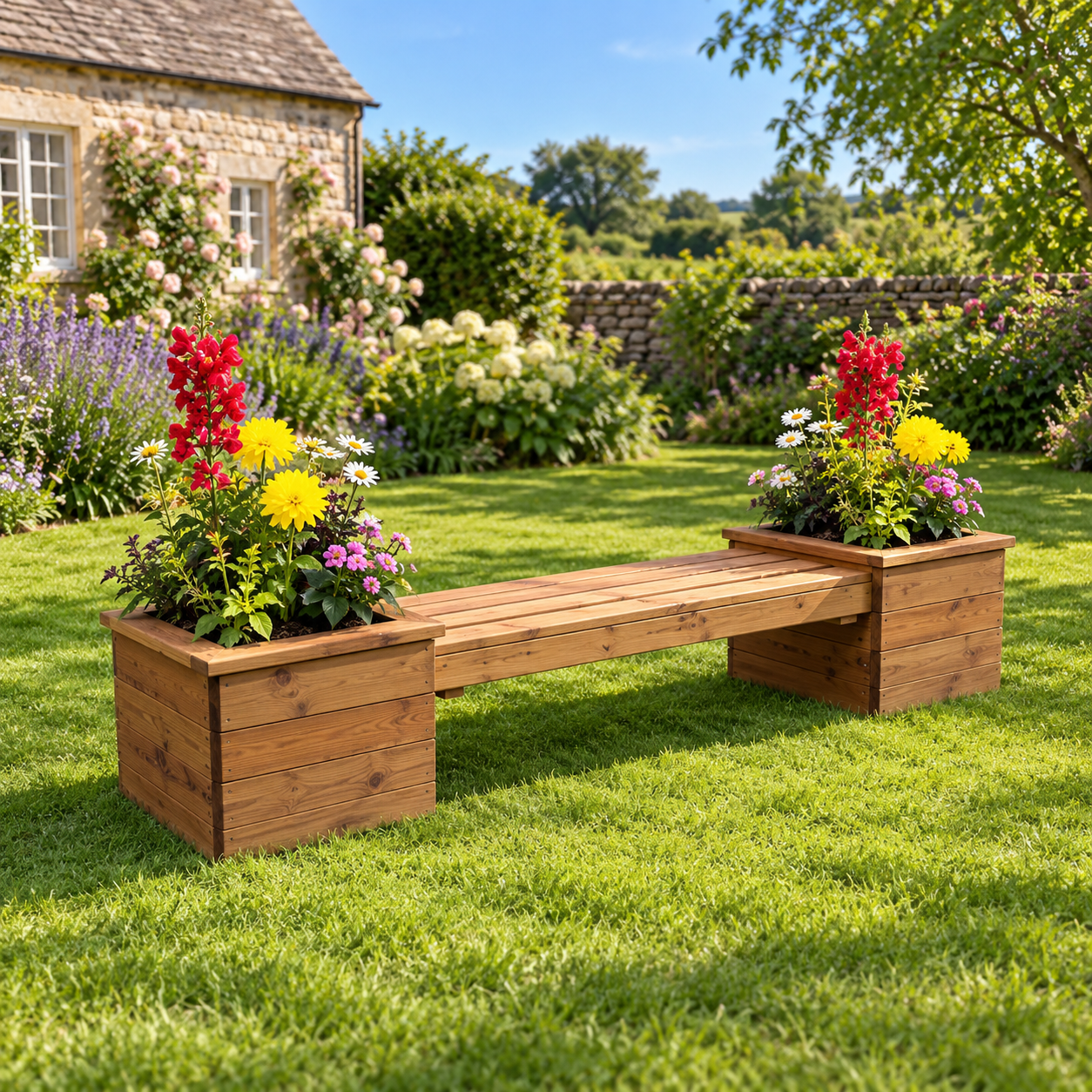 The Rosewood Double Planter Bench - Image 3