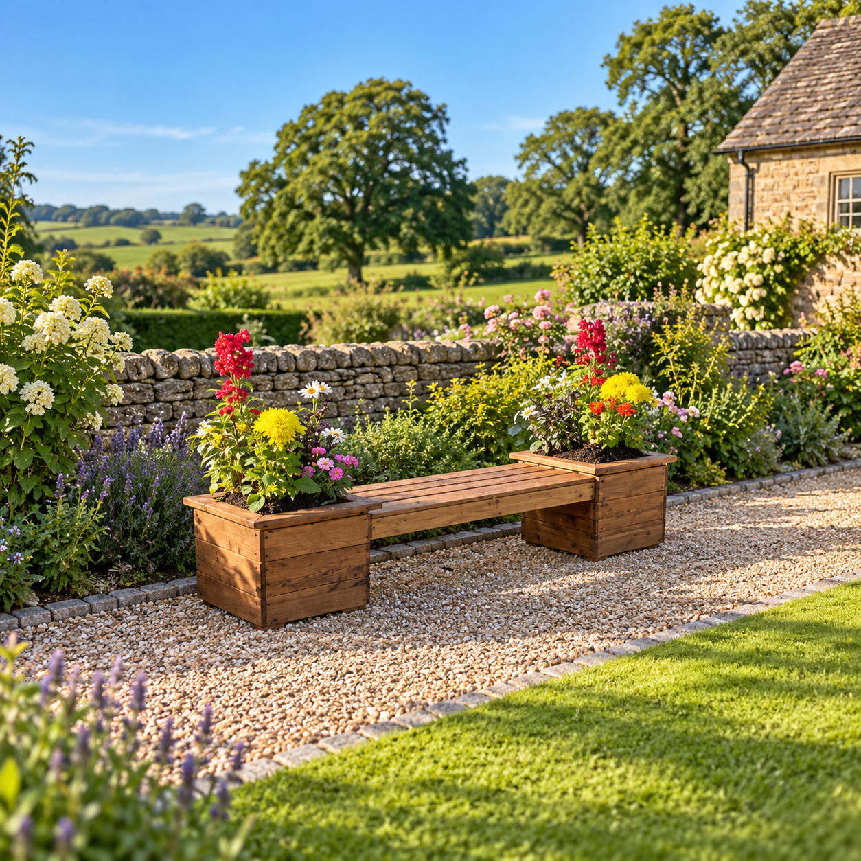 The Rosewood Double Planter Bench - Image 2