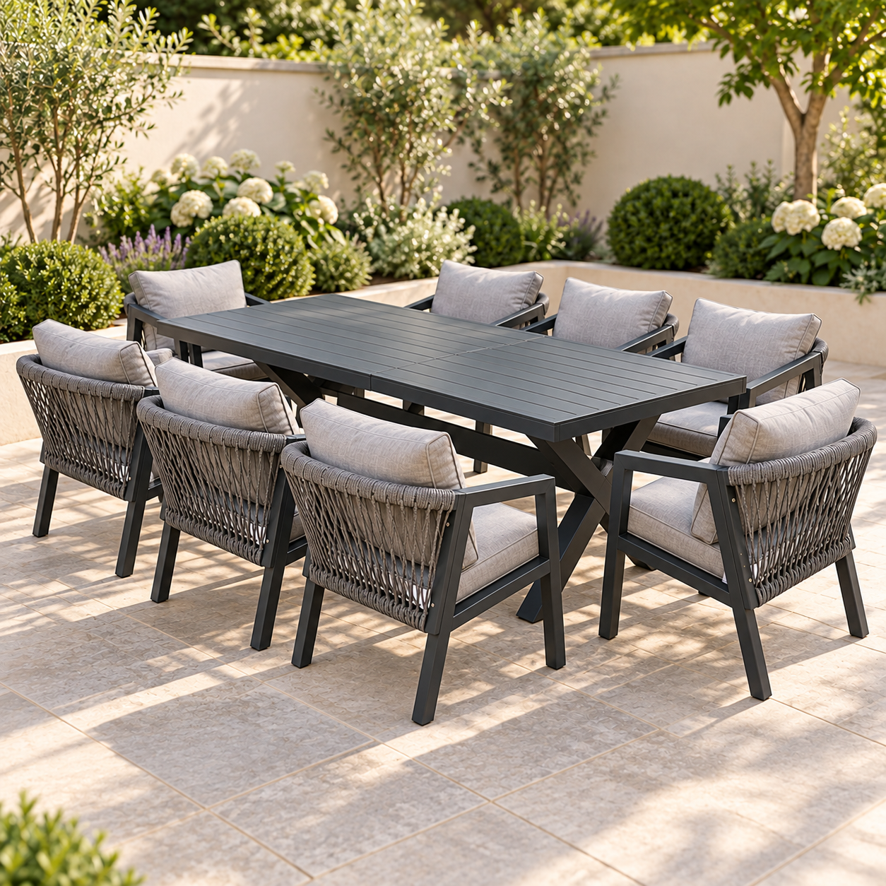 The Eccleston Aluminium Garden Dining Set – 8 Seater Extendable - Image 2