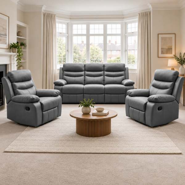 Sadie Leather Reclining Suite - 3+1+1