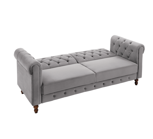 Nova 3 Seat Sofa Bed in Grey Velvet - Image 3