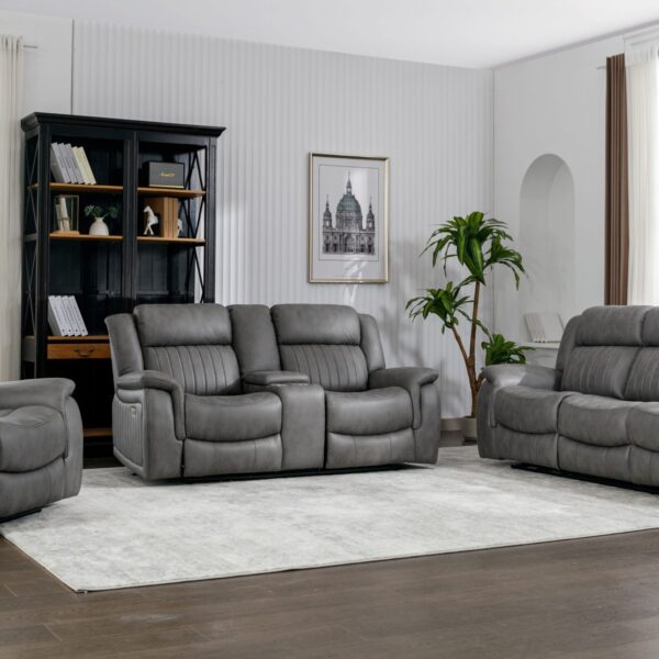 Miles-Moore Reclining Sofa Suite - 3+1+1, Electric, With Console