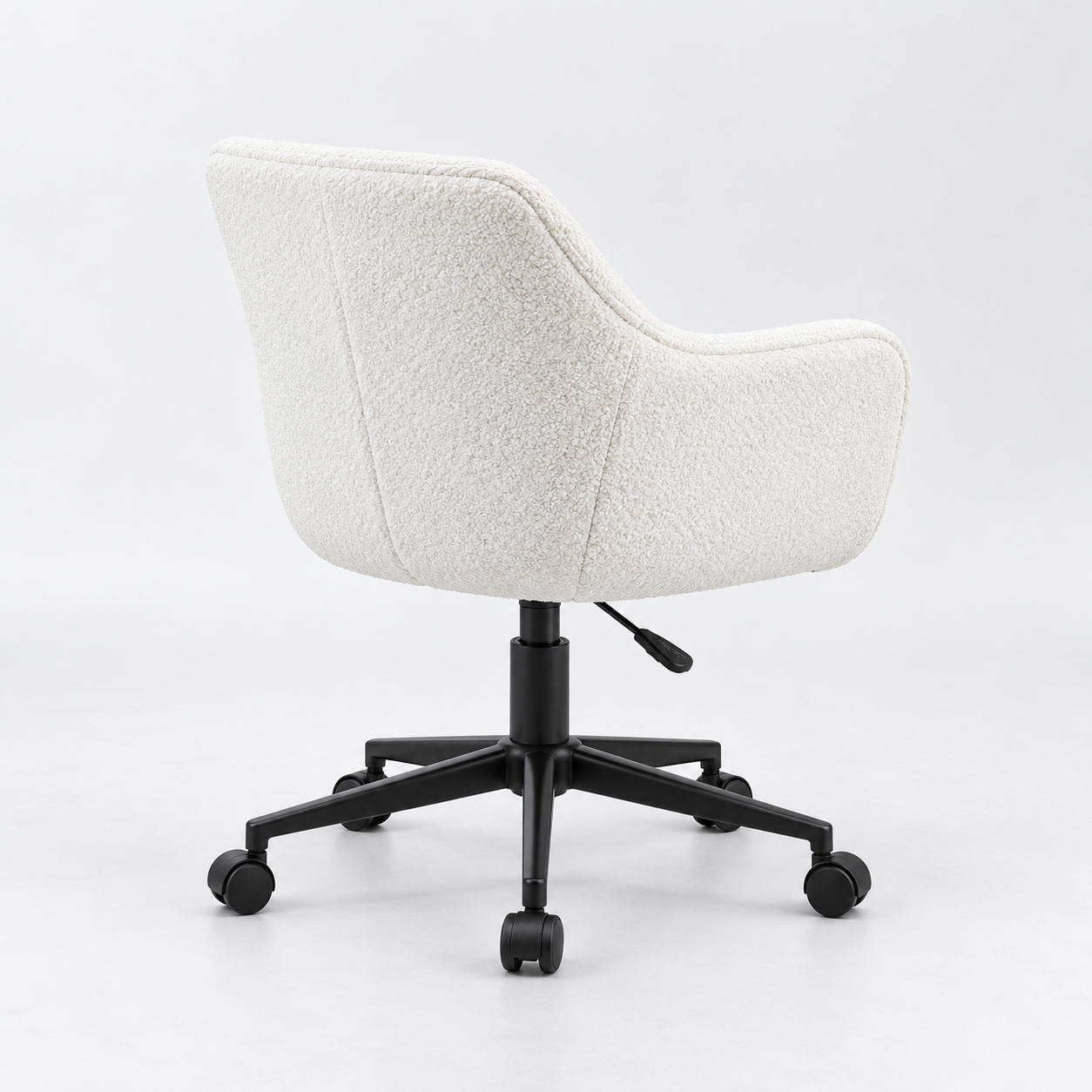 The Chelsea Ivory Bouclé Swivel Office Chair - Image 4