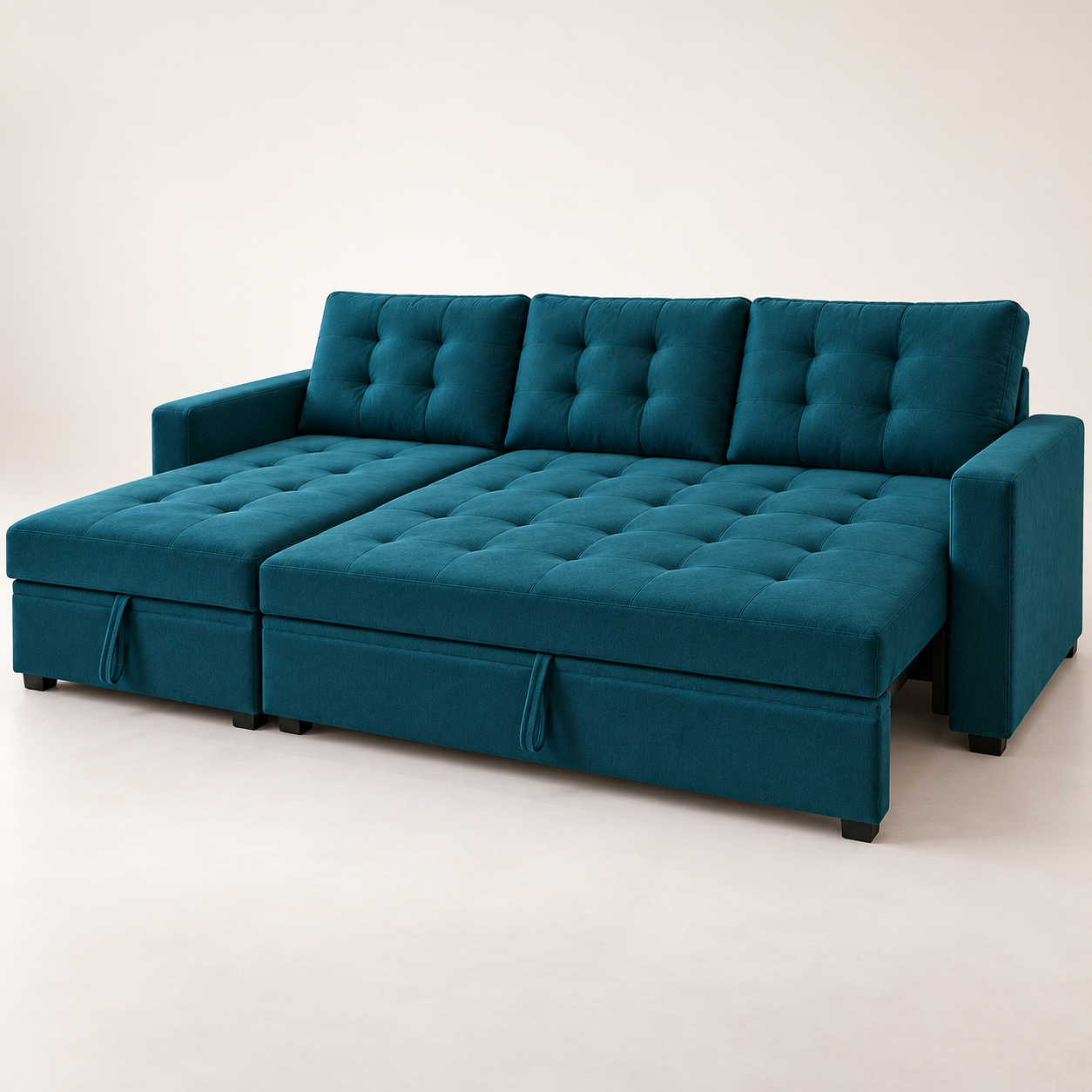 Taylor-May Reversible Corner Sofa Bed with Storage – Deep Teal - Image 3