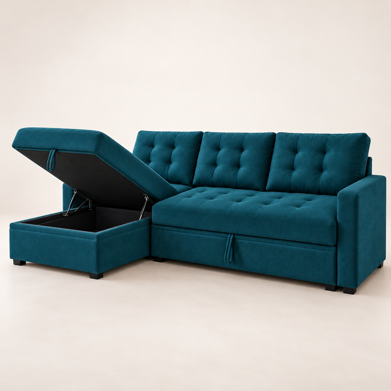 Taylor-May Reversible Corner Sofa Bed with Storage – Deep Teal - Image 4