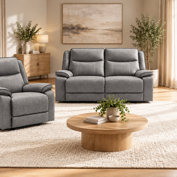 The Tia-Rose Grey Manual Recliner Collection - 2+1