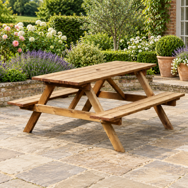 The Oakmere Six-Seater Wooden Picnic Table