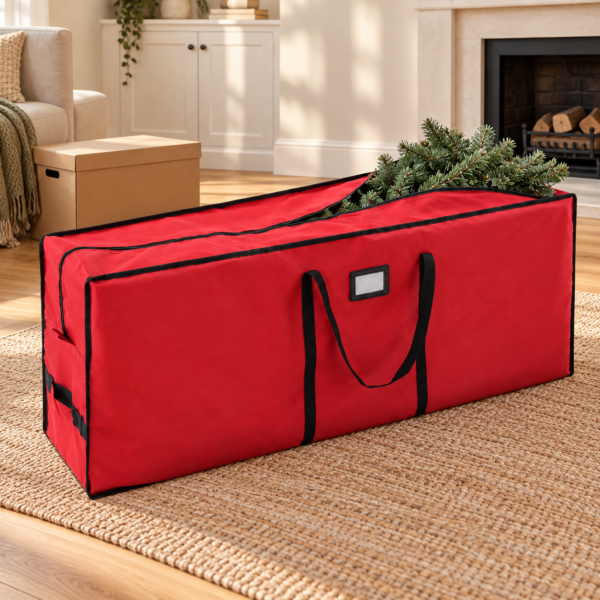 Christmas Xmas Tree Decoration Zip Up Sack Fabric Storage Bag